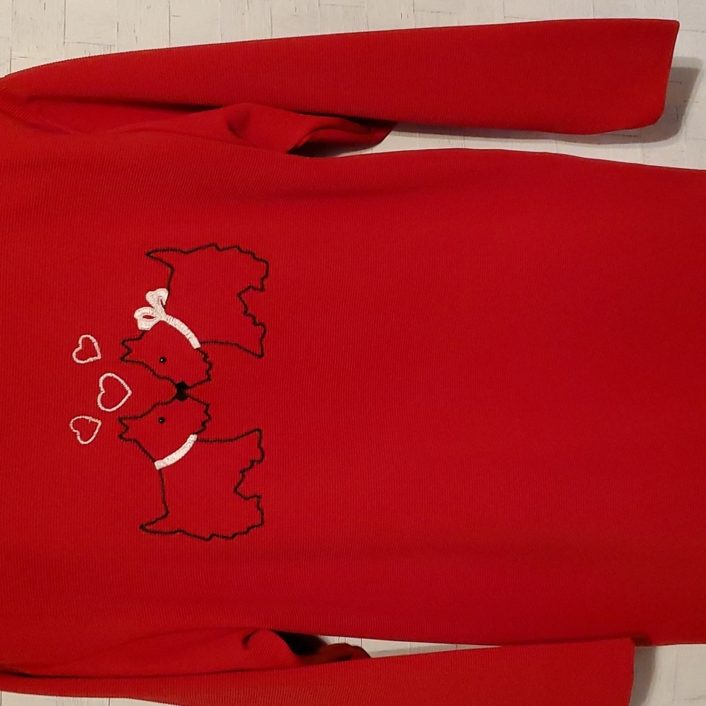 Vintage Valentine's Day Scotty dog shirt size small. ( Bin AD)